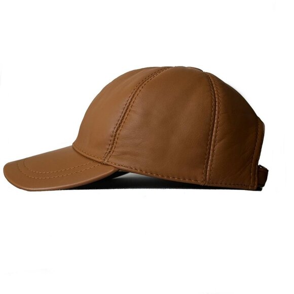 Genuine Sheepskin Leather Cap Dad Hat - Picture 3 of 6